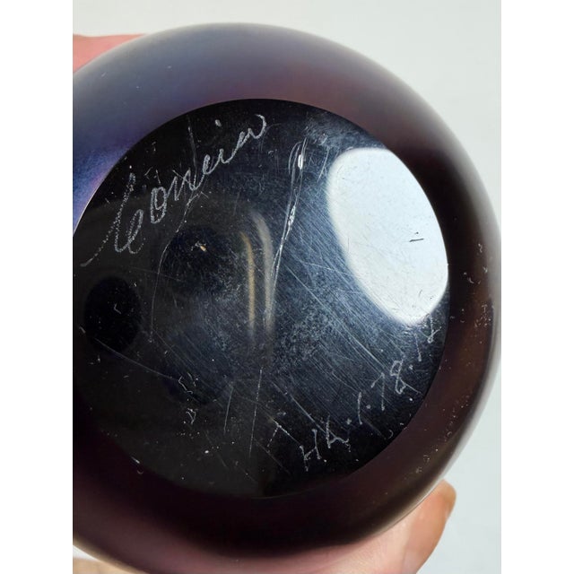 1970s Steve Correia Heart Vine Art Glass Paperweight Signed For Sale In Los Angeles - Image 6 of 12