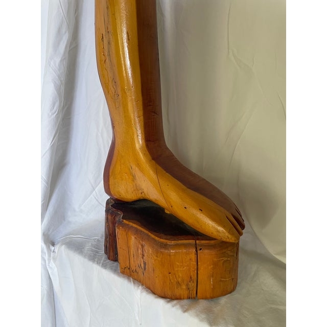 1990s Folk Art Foot Lamp For Sale - Image 6 of 13
