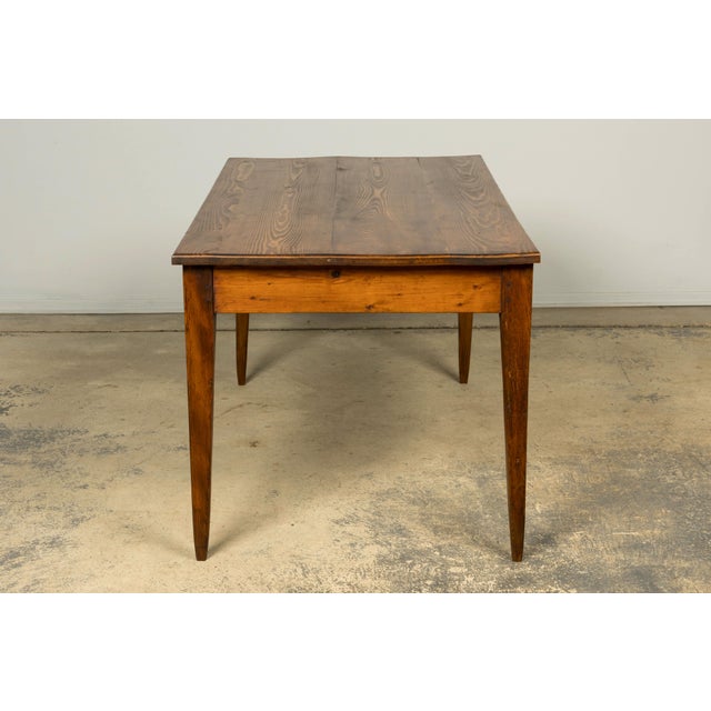 Late 19th Century French Rustic Farmhouse Pine Three-Drawer Writing Table For Sale - Image 11 of 18