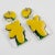 Flower Power Yellow and Green Lucite Dangle Pair of Pierced Earrings For Sale - Image 4 of 5