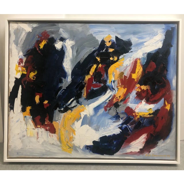 1970s Barbara DeSassure Abstract Oil on Canvas For Sale - Image 9 of 9