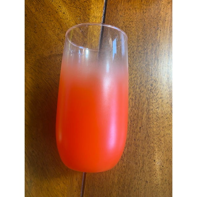 1950s Blendo 6 Orange Frosted 14oz Tumblers For Sale - Image 10 of 11