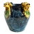 Vintage Italian Majolica Frog-Handle Cachepot Planter | Blue Glazed Pottery Vase, 4” For Sale