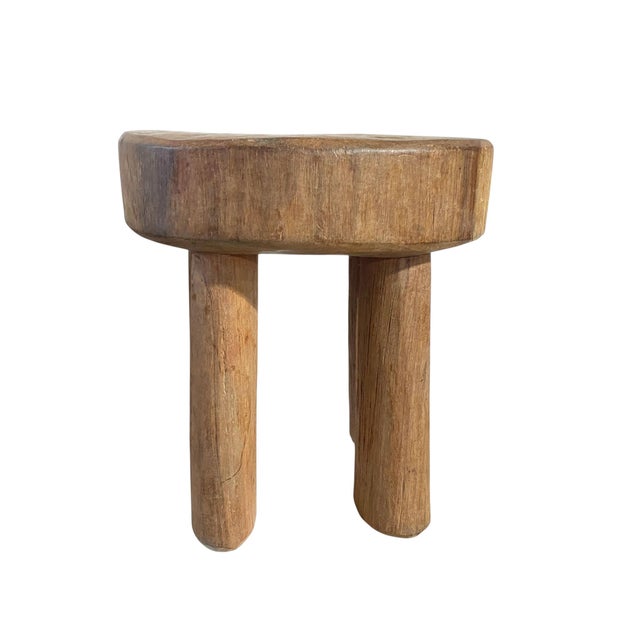 African Vintage Carved Wood Milk Stool Hehe Gogo People Tanzania 12" H For Sale - Image 4 of 7