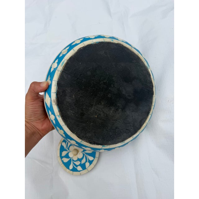 2010s Bone Inlay Lidded Turquoise Box For Sale - Image 5 of 10