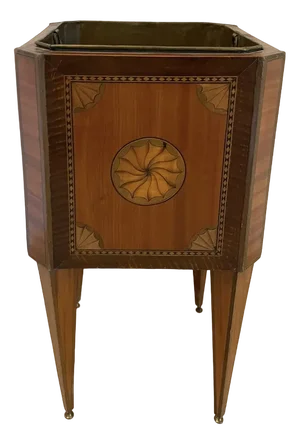 George III Satinwood Inlaid Freestanding Wine Cooler, 1800s