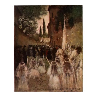 1905 Italian Original Print - Feast of Corpus Christi - From Book Florence & Some Tuscan Cities (1905) For Sale