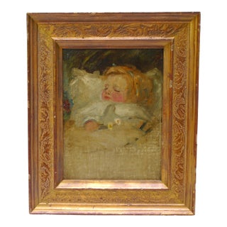 "Barbara Cokayne, Aug 1907", Original Oil Portrait on Canvas, Framed For Sale