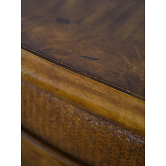 Schnadig Stately Wood & Rattan Bedside Table For Sale - Image 13 of 17