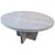 Impressive reclaimed teak dining table or entrance table with a light white wash finish. Shown on a modern cross base. The...