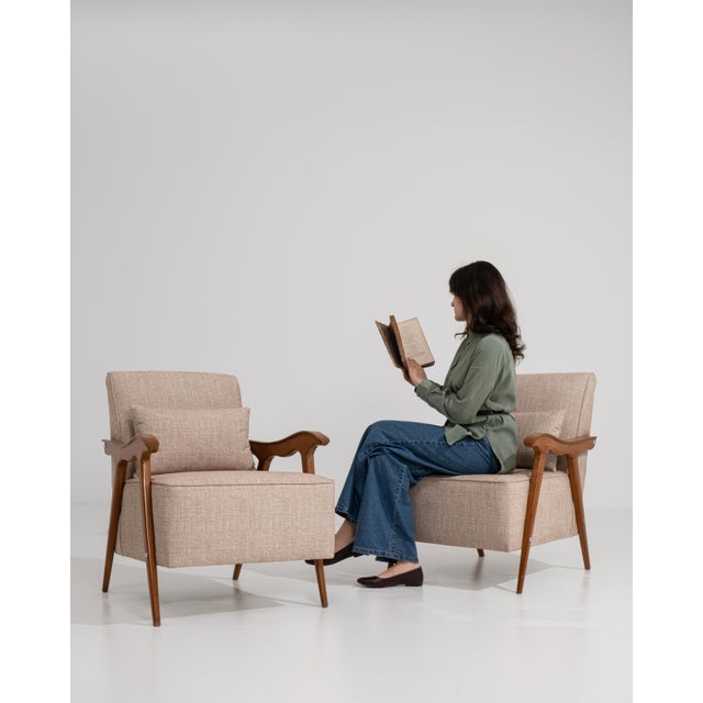 Pair Of Mid-Century Modern Armchairs For Sale - Image 11 of 16