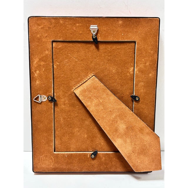 1980s Southwestern Tooled Leather Picture Frame With Concho Accents, Holds 5x7 Photo For Sale - Image 11 of 12