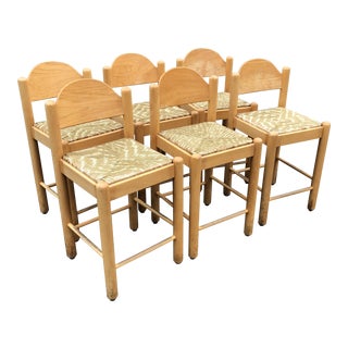 1960s Vintage Vico Magistretti Carimate Counter Stools- Set of 6 For Sale