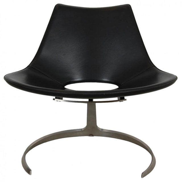 Scimitar Chair in Black Leather by Fabricius and Kastholm, 1980s For Sale - Image 15 of 15