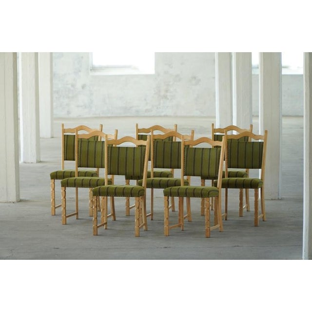 Mid-Century Modern Danish Oak Dining Chairs by Henning Kjærnulf, 1960s, Set of 8 For Sale - Image 9 of 18