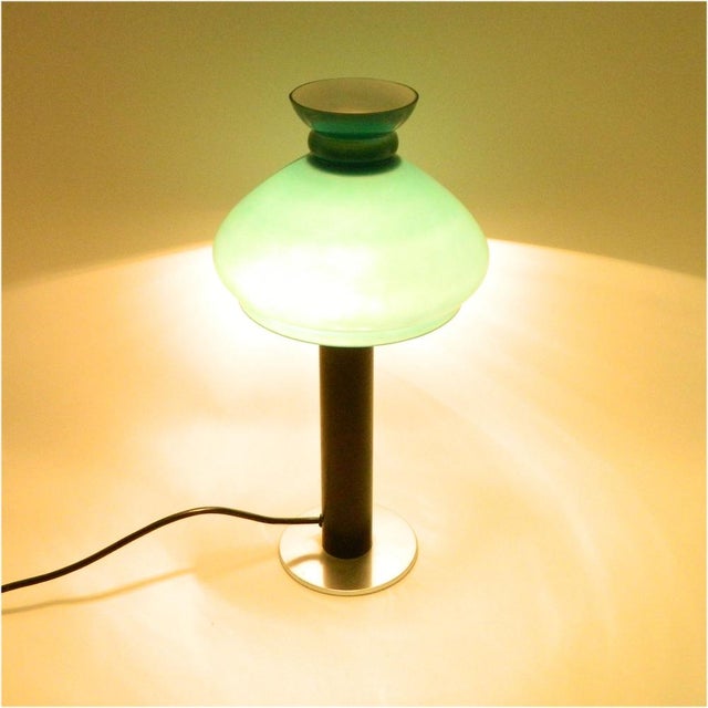 Mid-Century Modern Vintage Table Lamp with Glass Shade by Carl Auböck for Werkstätte Carl Auböck, 1970s For Sale - Image 3 of 11