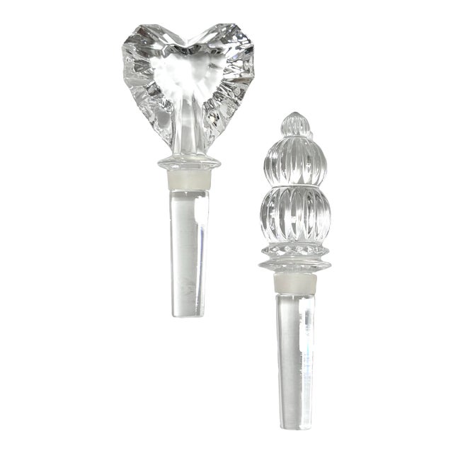 Vintage Crystal Bottle Stoppers – Bar Cart Decor – Entertaining For Sale