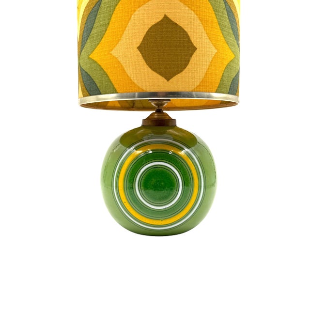Space Age Green Ceramic Table Lamp, Italy 1960s For Sale - Image 12 of 15