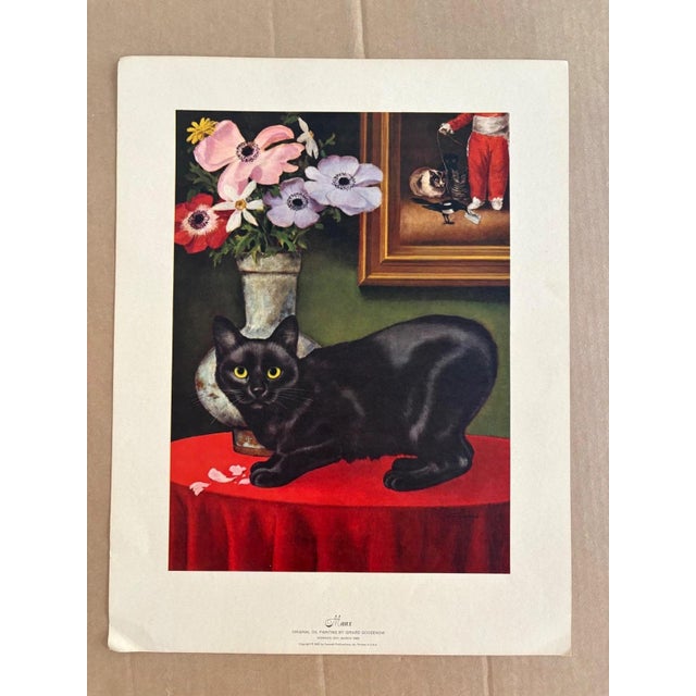 Up for sale is this lovely vintage cat print by Girard Goodenow, published in 1965. This print, one of several of his...