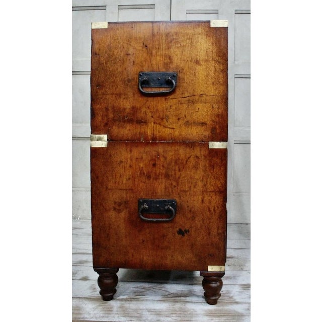 Antique Campaign Teak Chest from S.W Silver & Co, 1860s For Sale - Image 11 of 14