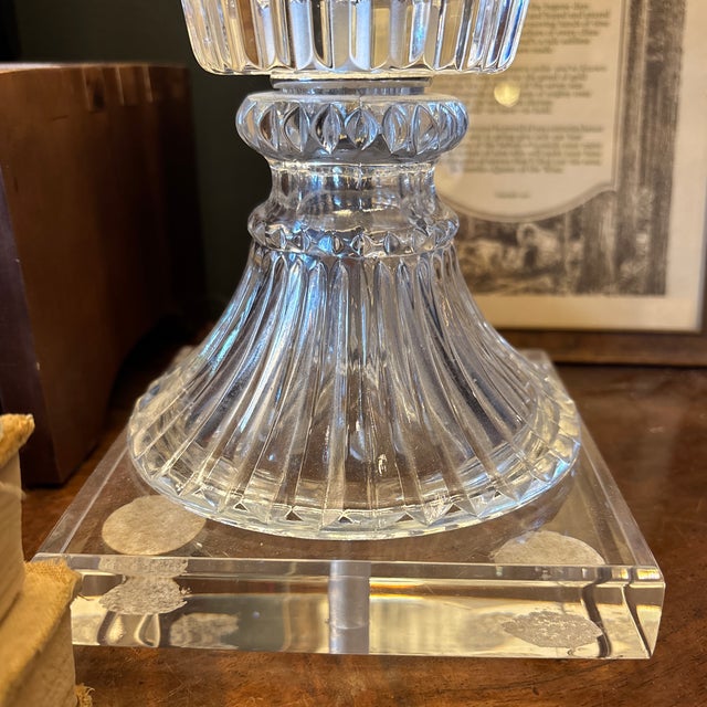 Vintage Crystal Lamps - 25”h X 15” (Lamp Shade Diameter) - a Pair For Sale - Image 4 of 5