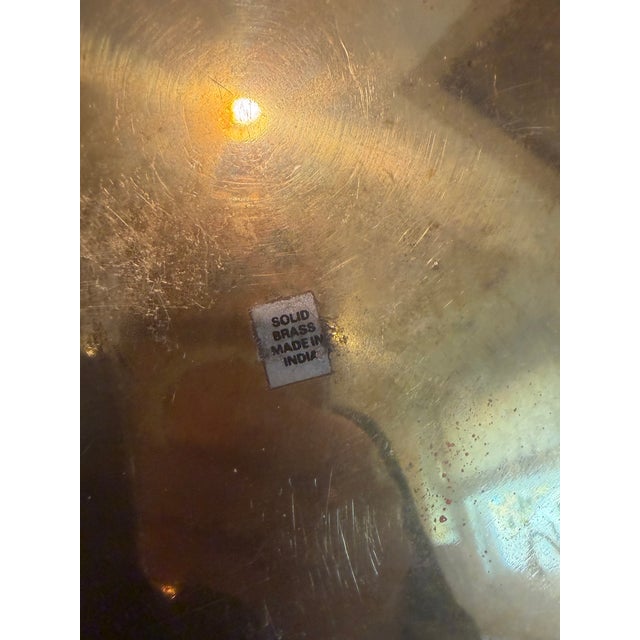 Vintage Brass Planter Set With Embossed Clam Shell Detail For Sale - Image 4 of 11