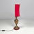 Mid-Century Modern Italian Table Lamp Red Fabric Shade with Decorations, 1950s For Sale - Image 4 of 18