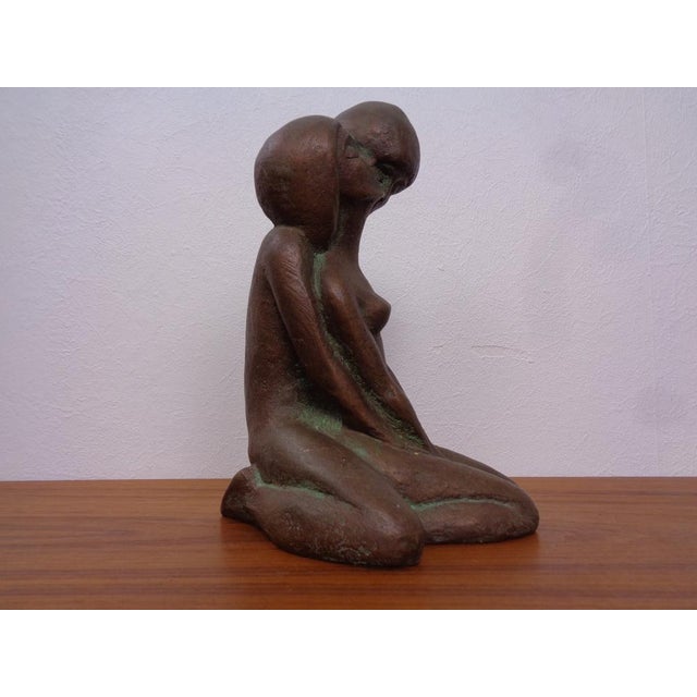1960s Handcrafted Stoneware Loving Couple Figure from Achatit Werkstätten, Germany, 1960s For Sale - Image 5 of 18