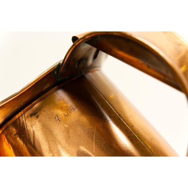 Antique 4 Liter Hammered Copper Measure Pitcher For Sale - Image 4 of 7