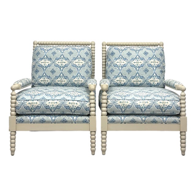 Vintage Coastal Spindle Lounge Chairs - Pair For Sale