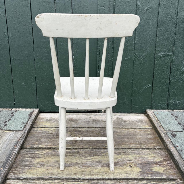 Wood Painted Plank Seat Grange Chairs From Maine -Set of 10 For Sale - Image 7 of 13