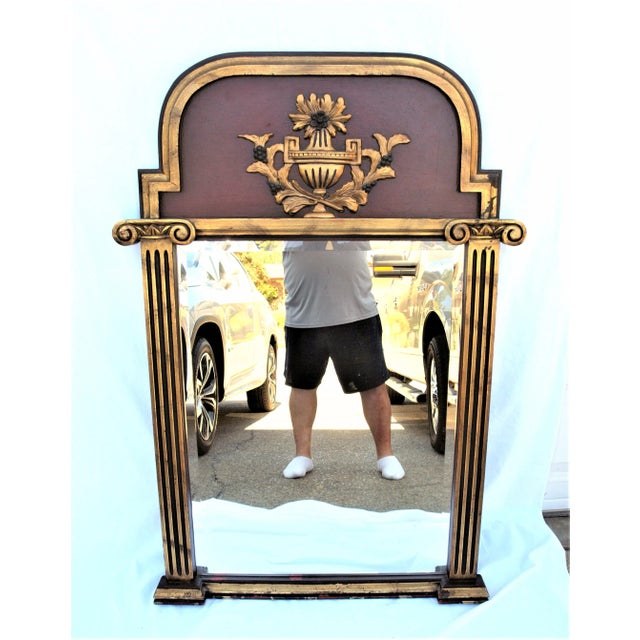 Gold Vintage John Richard Neoclassical Design Wood Mirror For Sale - Image 8 of 9