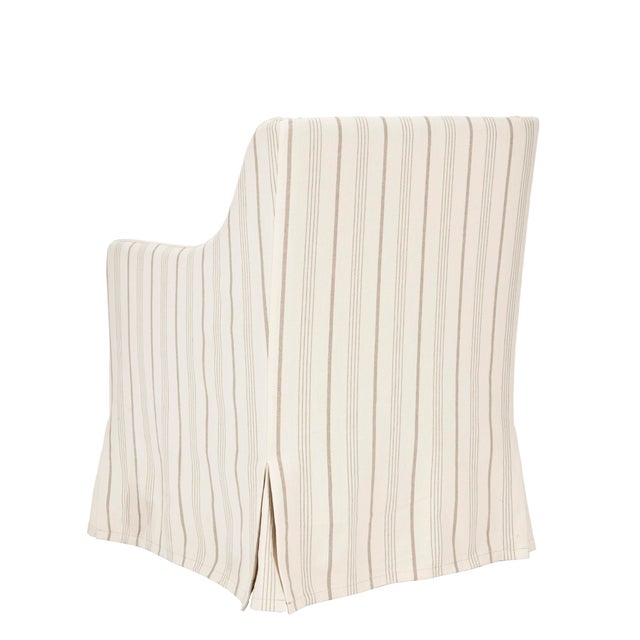 Modern Slipcover Chair in Beige & Java For Sale - Image 3 of 5