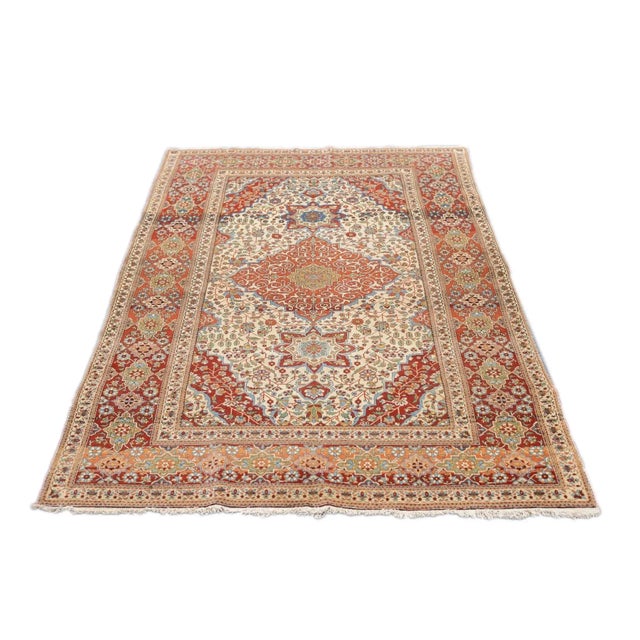 Traditional Antique Mohtasham Kashan Rug 4'5'' x 7'3'' For Sale - Image 3 of 12