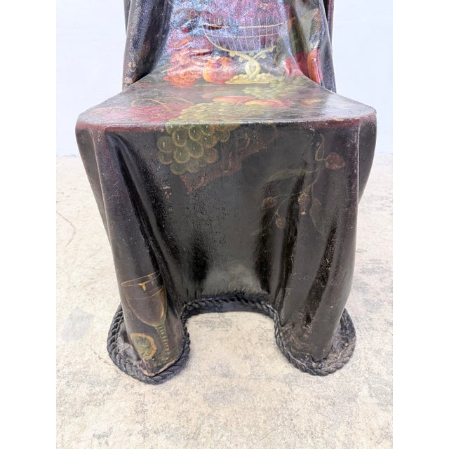 Draped Fiberglass Hand Painted Occasional Chair, 1990s For Sale - Image 12 of 16