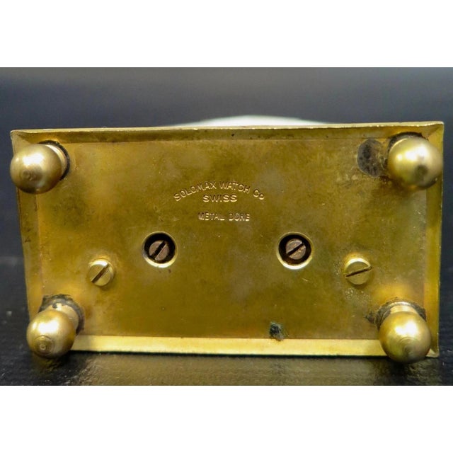 Metal Vintage Early 20th Century Miniature Clock For Sale - Image 7 of 7