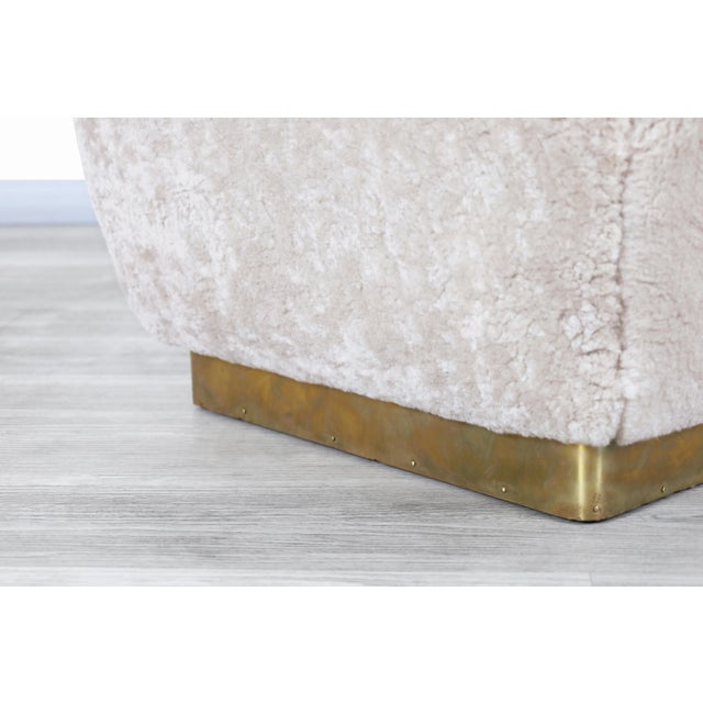 Vintage Oversized Shearling Ottomans / Stools by Marge Carson, 1980s For Sale - Image 10 of 10
