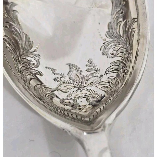 Antique Edwardian Sterling Silver Serving Spoons, Sheffield, 1905, Set of 2 For Sale - Image 10 of 14