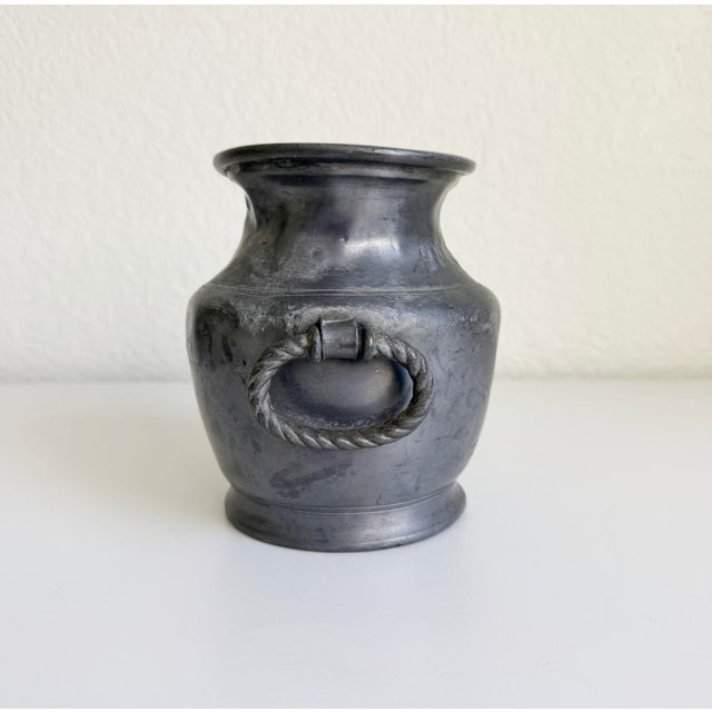 Antique French Pewter Vase With Handles For Sale In Sacramento - Image 6 of 10