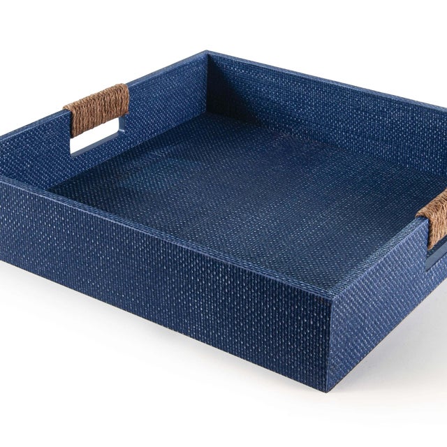 Not Yet Made - Made To Order Regina Andrew Logia Square Tray Large in Indigo For Sale - Image 5 of 6
