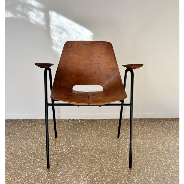 Beautiful chair designed by pierre guariche (1926-1995) for steiner, 1953. this model with armrests is rare, known as...