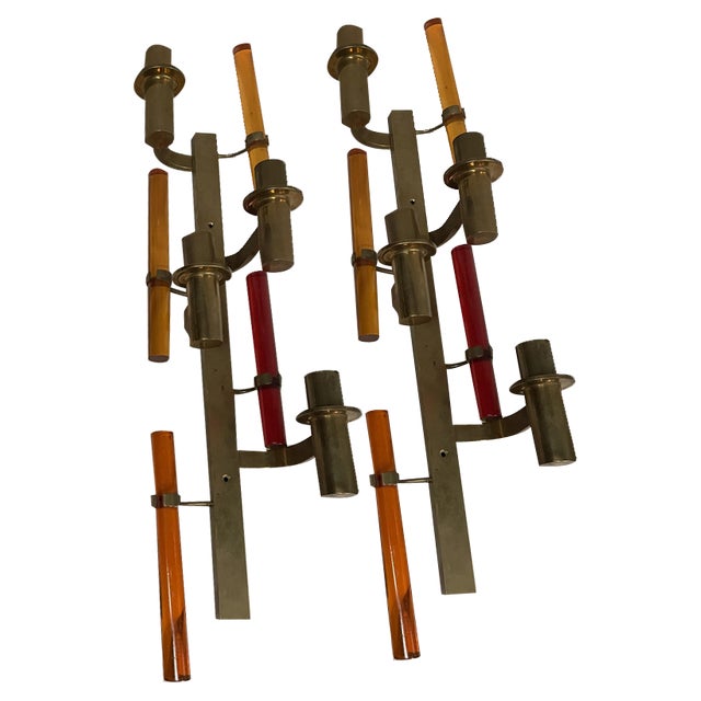 Large Space Age Wall Lights, 1970s, Set of 2 For Sale