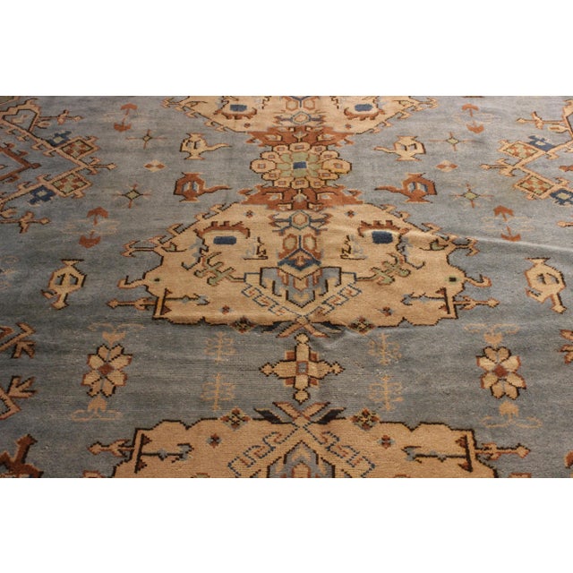 1960s Antique Turkish Oushak Rug - 10′ × 12′11″ For Sale - Image 5 of 6