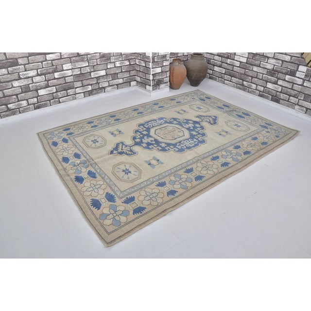 Textile Oushak Antique Floral Handknotted Carpet For Sale - Image 7 of 10