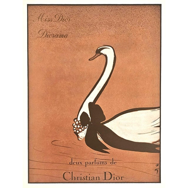 This is a RARE FIND that we were fortunate to buy on a recent trip in Paris. It is a matted Mid-Century French...