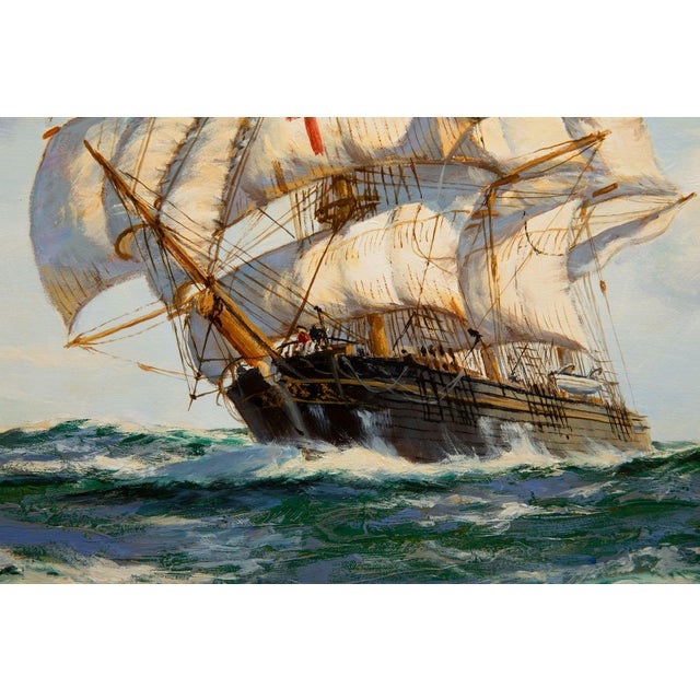 Fine Maritime Seascape Painting of American Clipper Ships by Henry Scott For Sale - Image 9 of 18