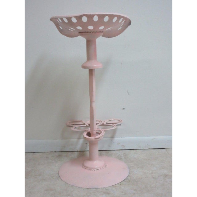 Pink Antique Industrial Custom Made Tractor Seat Bar Stool For Sale - Image 8 of 11