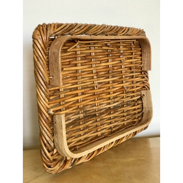 Brown 1960s Mid Century French Rattan Storage Baskets- a Pair For Sale - Image 8 of 12