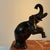 Art Deco Elephant Table Lamp with Red Marble Base, 1930 For Sale - Image 3 of 9