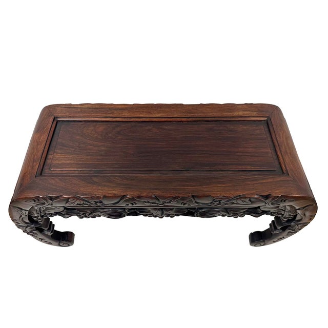 Early 20th Century Antique Chinese Hardwood Low Table or Plant Stand For Sale In Los Angeles - Image 6 of 11